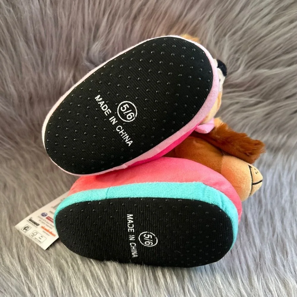 Paw Patrol Plush Slippers Toddler Girls Size 5-6 Pink Slip On Lightweight Shoes